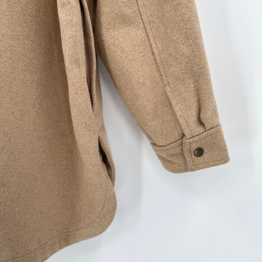 Old Navy Classic Camel Brushed-Twill Front Snap Round Hem Shacket Women's XL‎ - Picture 9 of 12